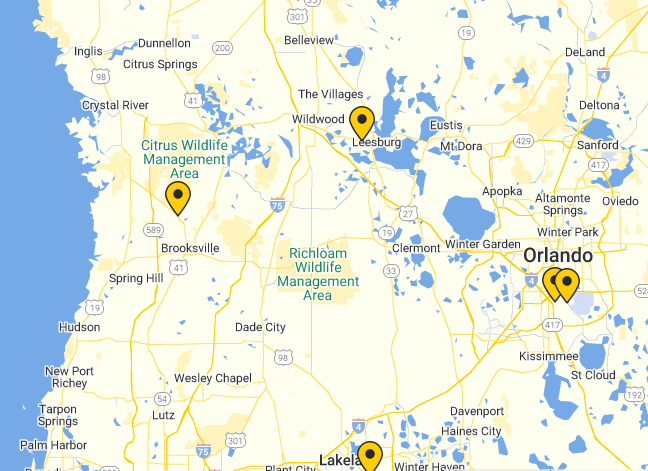 Citrus and Hernando County Ring Power Locations